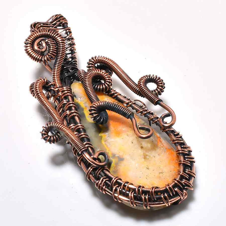 Aurora’s Harmony – Oxidized Copper Agate Pendant