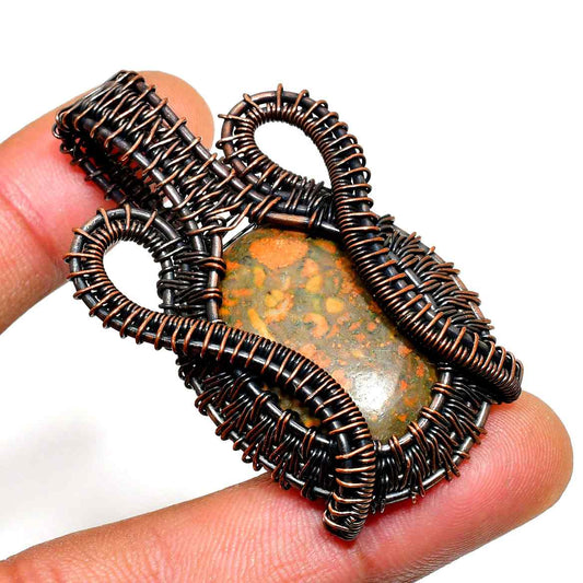 Artisan’s Embrace – Grounding Stone Copper Pendant