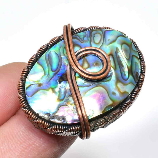 Ocean’s Embrace – Abalone Copper Pendant