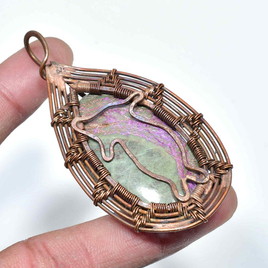 Ember’s Essence – Oxidized Copper Gemstone Pendant