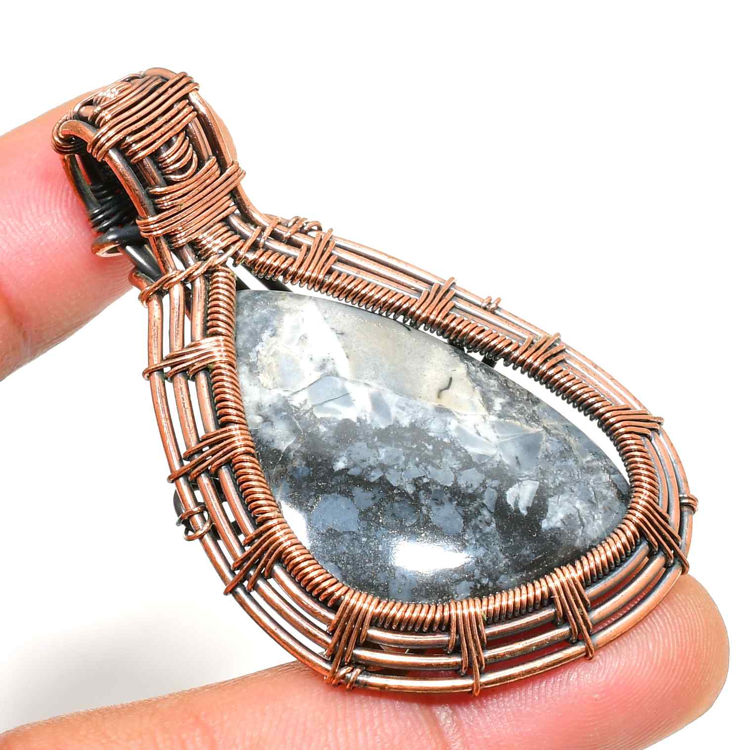 Twilight Essence – Black Stone & Copper Pendant