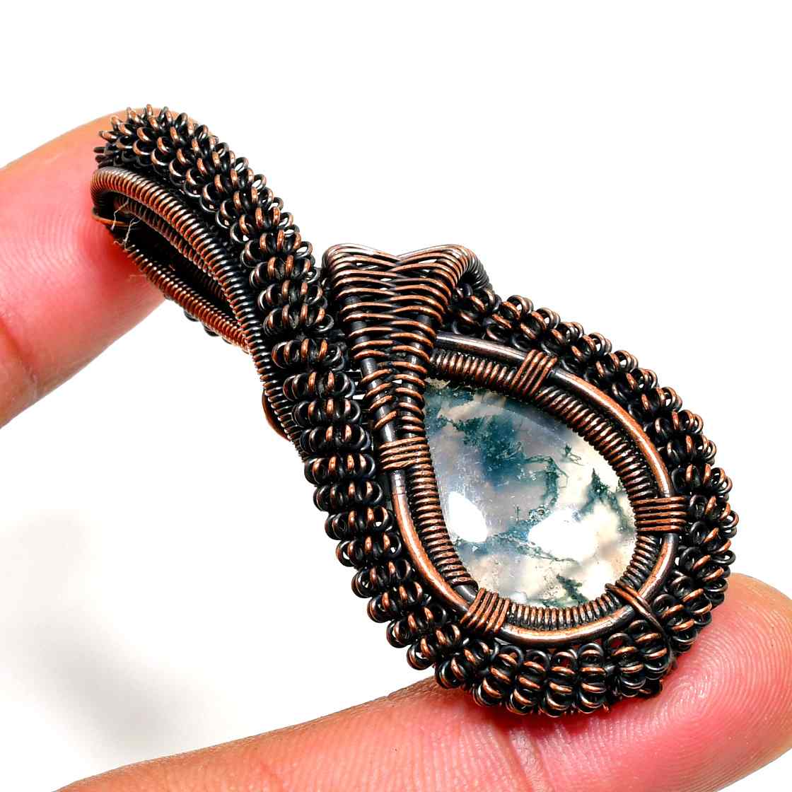 Serenity’s Embrace – Moonstone Copper Pendant