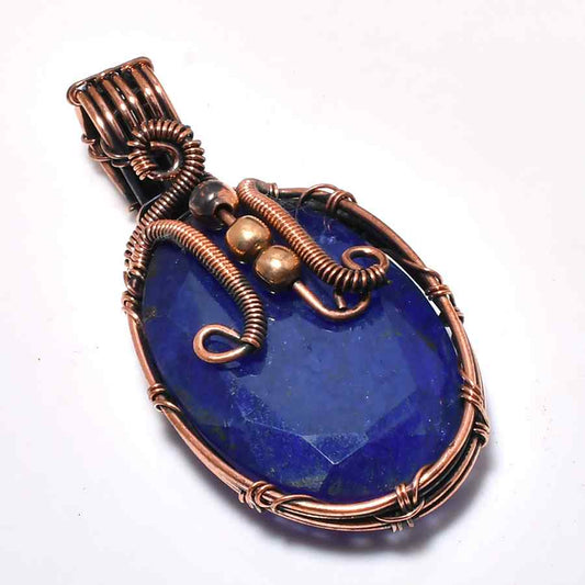 Selene’s Clarity – Lapis Lazuli Copper Pendant