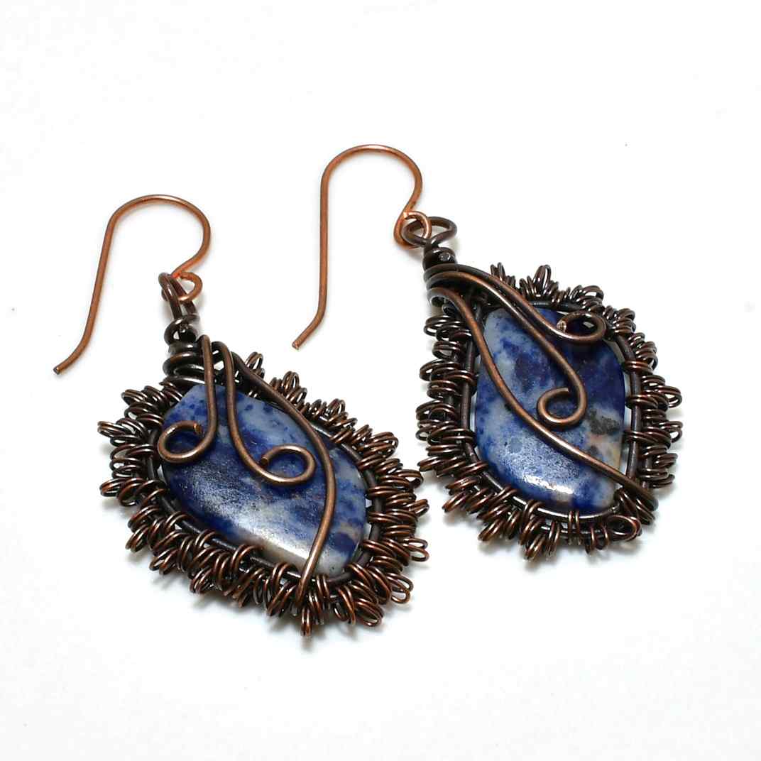 Azure Tranquility – Lapis Lazuli Copper Earrings