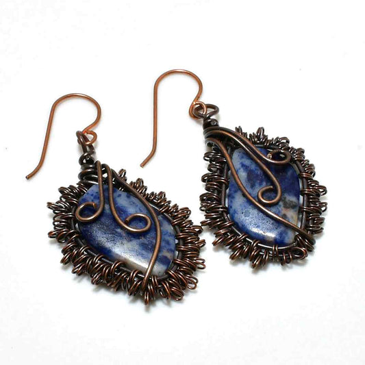Azure Tranquility – Lapis Lazuli Copper Earrings