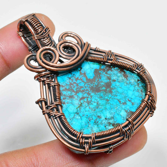Whispering Waters – Turquoise Copper Pendant
