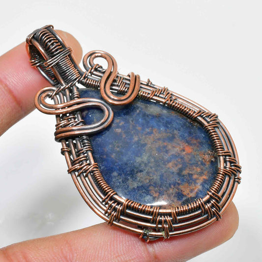 Athena’s Gaze – Lapis Lace Copper Pendant