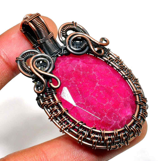 Scarlet Ember – Ruby & Copper Pendant