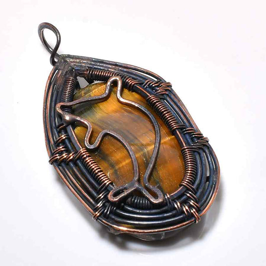 Auric Guardian – Tiger’s Eye Copper Pendant