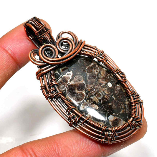 Selene’s Shield – Amethyst & Copper Pendant