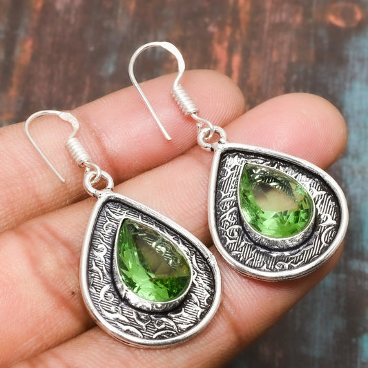 Verdant Grace – Peridot Sterling Silver Earrings