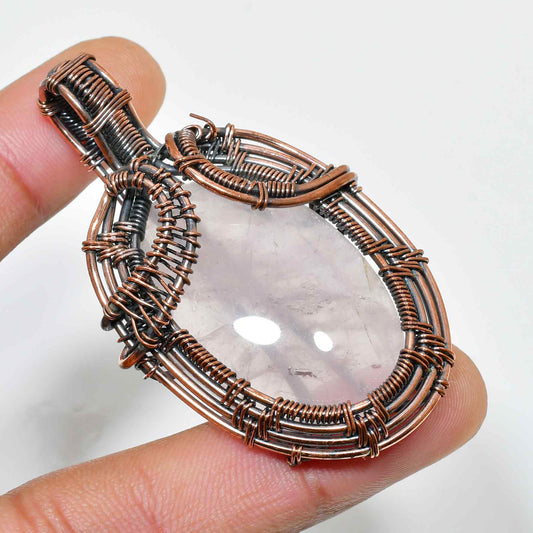 Luna’s Clarity – Quartz Copper Pendant