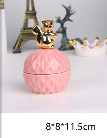 Pink Ceramic Dust-proof Jewellery Storage Case
