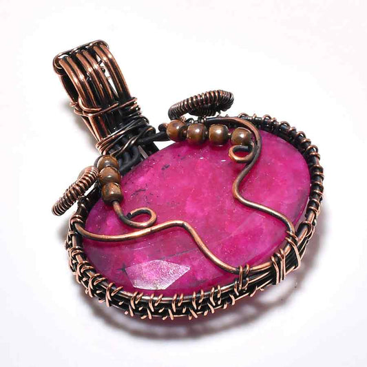 Scarlet Ember – Ruby & Copper Pendant