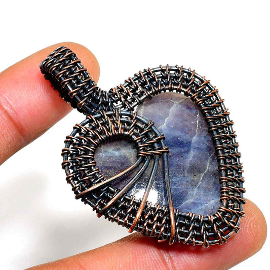 Elysian Heart – Copper Wrapped Mineral Pendant