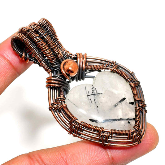 Aurora’s Heart – Quartz Copper Pendant