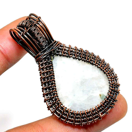 Celestial Whisper – Copper-Wrapped Crystal Pendant