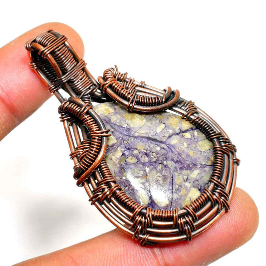 Ethereal Guardian – Oxidized Copper Amethyst Pendant
