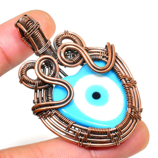 Enchanted Eye – Blue Crystal Copper Pendant