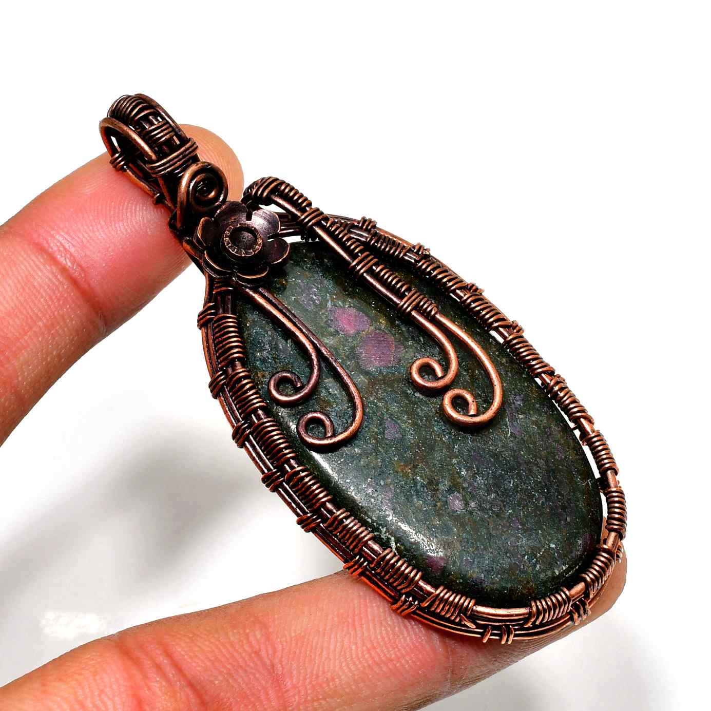 Ezra’s Veil – Natural Stone Copper Pendant