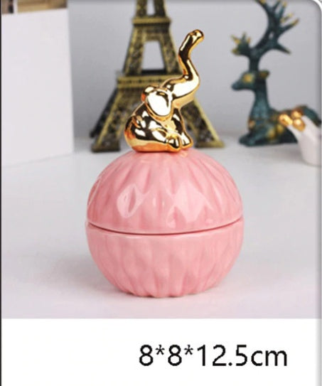 Pink Ceramic Dust-proof Jewellery Storage Case