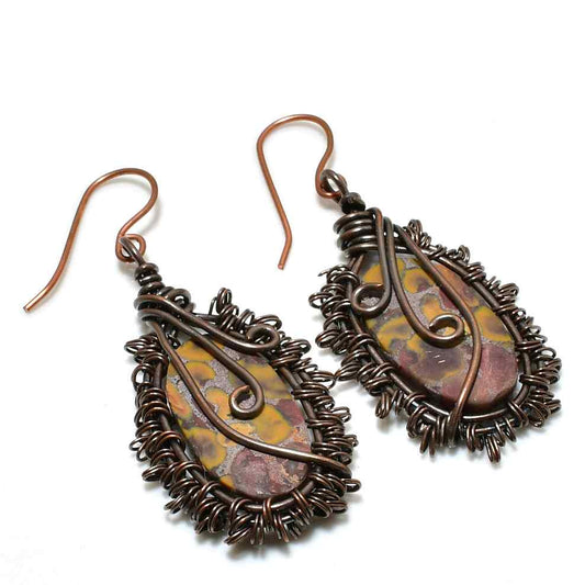 Aria’s Spark – Copper-Wrapped Gemstone Earrings