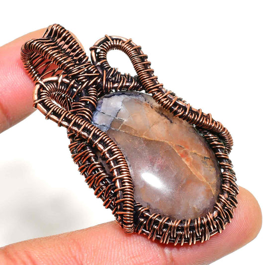 Ezra’s Veil – Handcrafted Amethyst & Oxidized Copper Pendant
