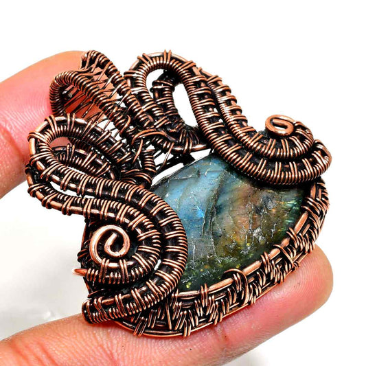 Enchanted Labyrinth – Labradorite Copper Pendant