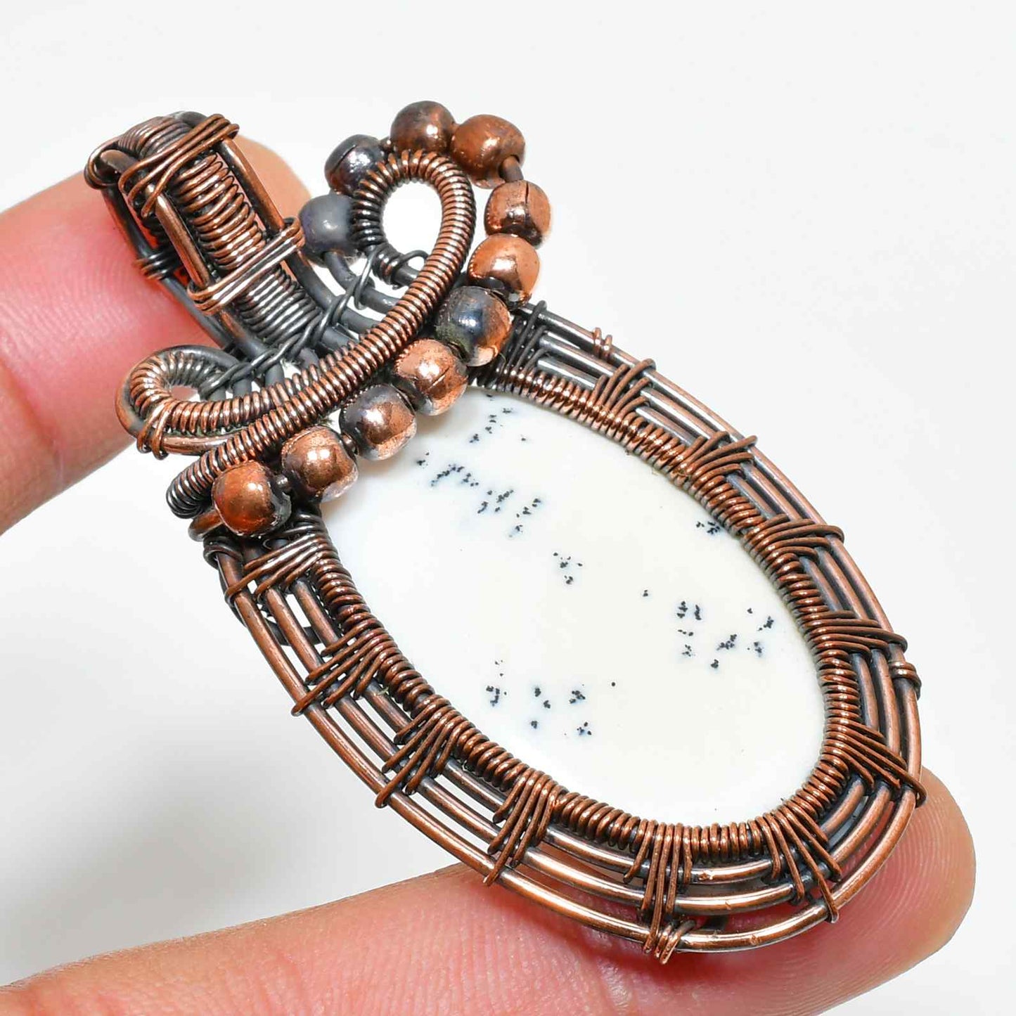 Gaia’s Embrace – Copper-Wrapped Healing Stone Pendant