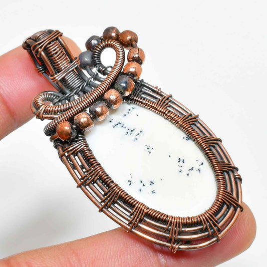 Gaia’s Embrace – Copper-Wrapped Healing Stone Pendant