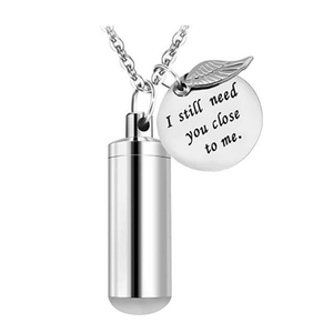 Silver Angel Wings Ashes Pendant