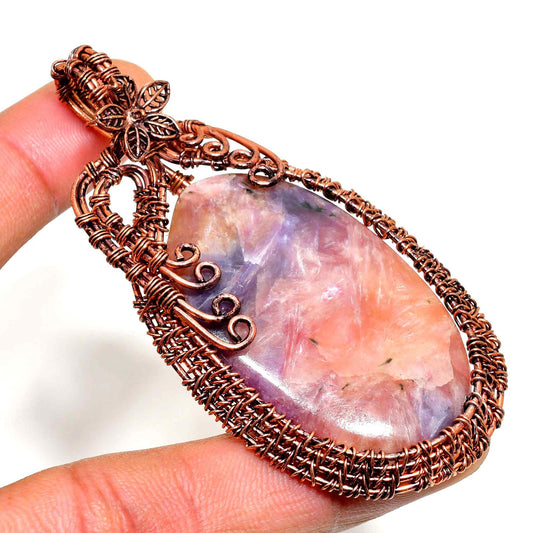 Ezra’s Veil – Amethyst & Copper Pendant