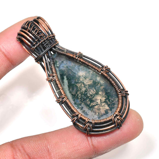 Grounded Grace – Agate & Copper Pendant