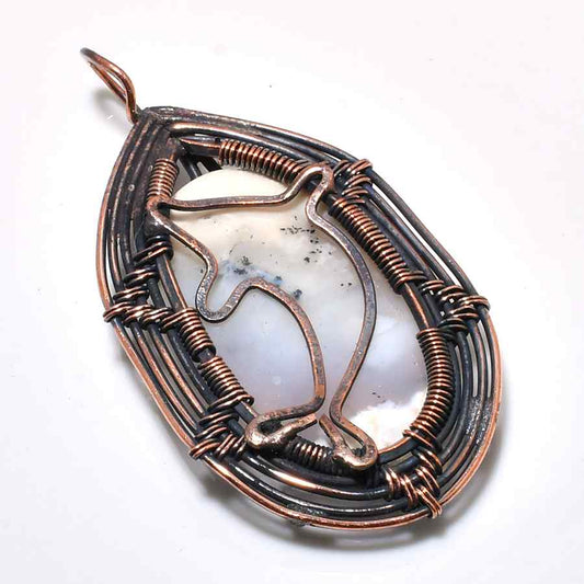 Ocean’s Whisper – Sea Glass & Copper Pendant