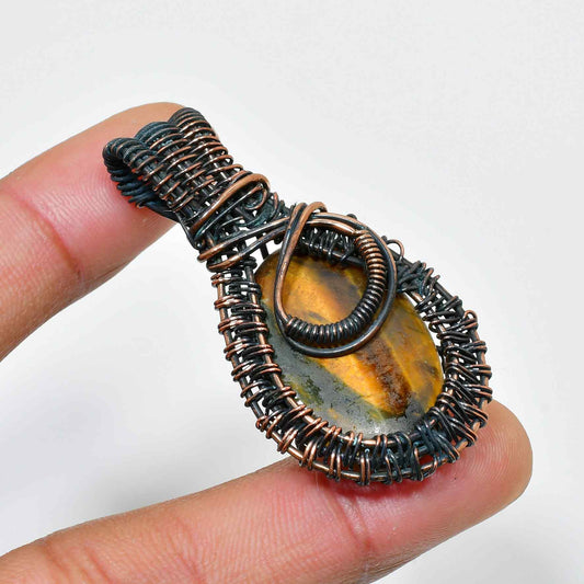 Orion’s Shield – Tiger’s Eye Copper Pendant