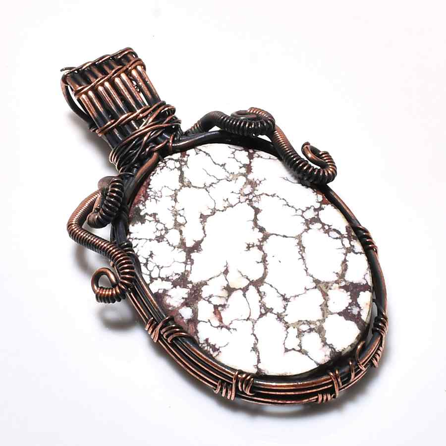 Terra’s Embrace – Marbled Stone Copper Pendant
