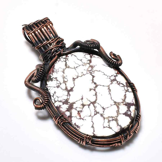 Terra’s Embrace – Marbled Stone Copper Pendant