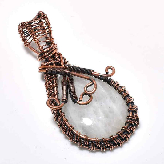 Ezra’s Veil – Oxidized Copper Crystal Pendant