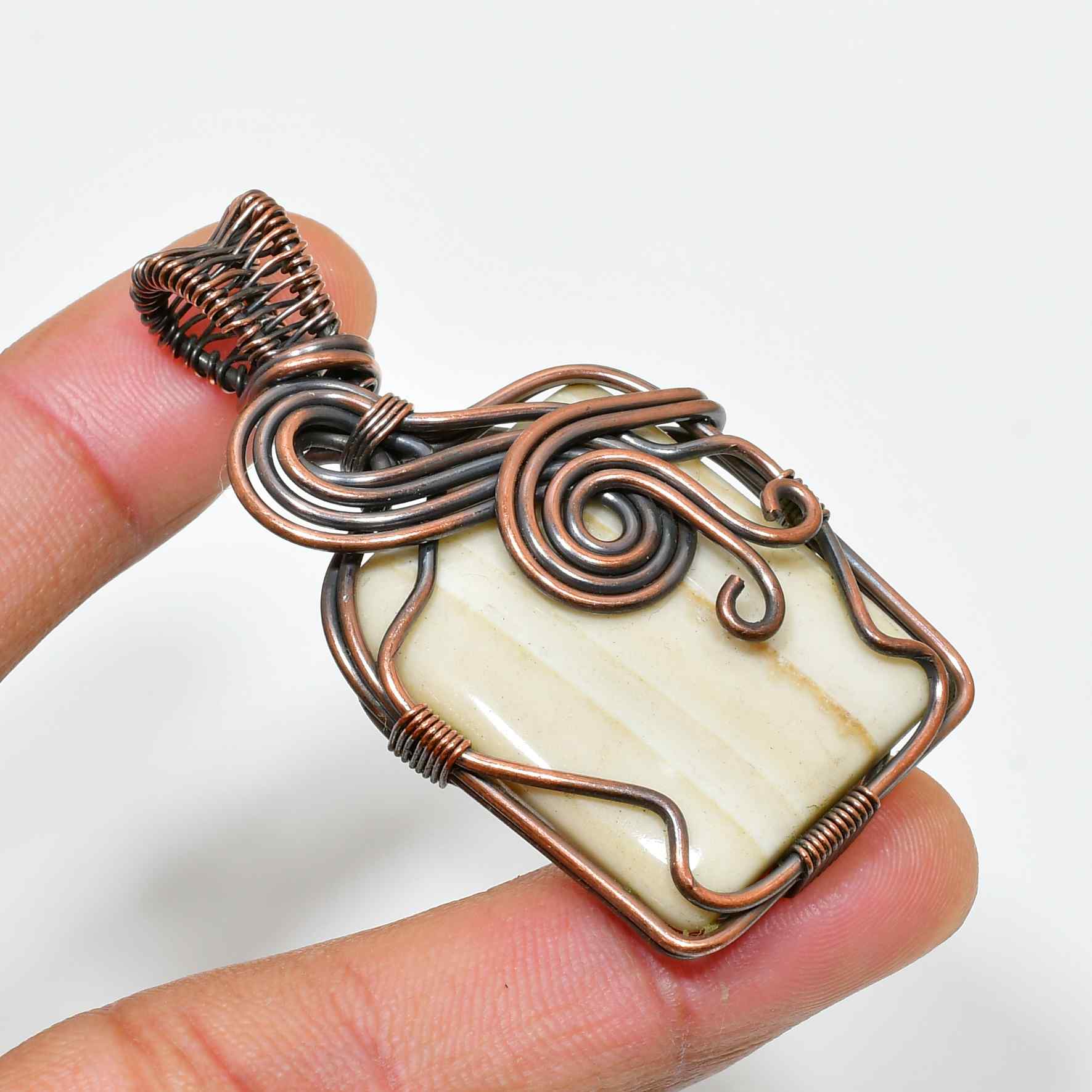 Terra’s Grace – Copper & Natural Stone Pendant