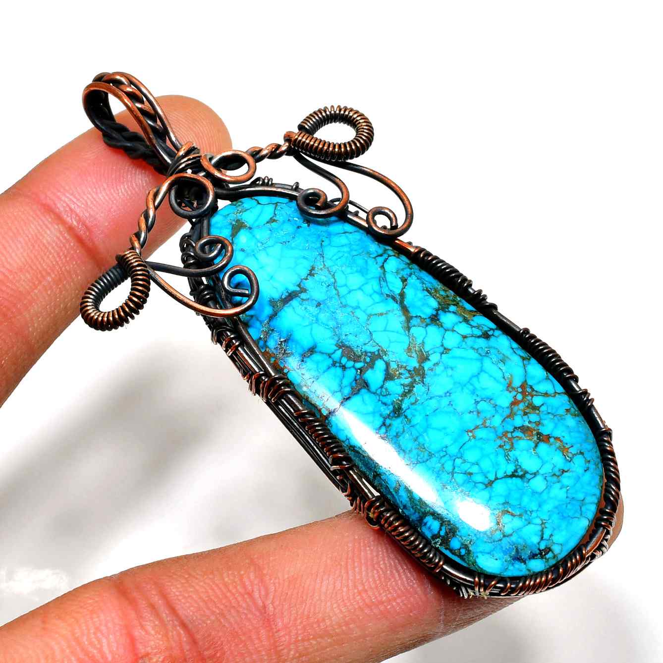 Tranquil Tide – Turquoise Copper Pendant