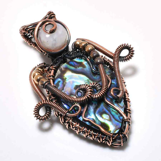 Ocean’s Embrace – Abalone Copper Pendant