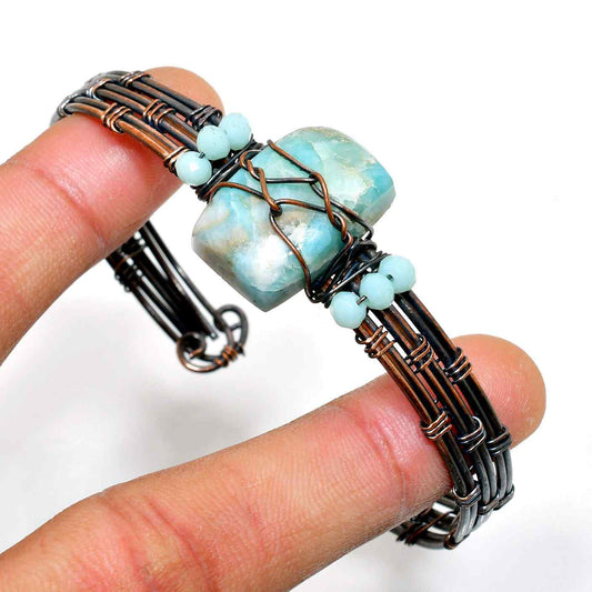 Ocean’s Embrace – Amazonite Copper Bracelet