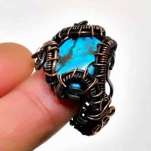 Serenity’s Embrace – Turquoise Copper Ring