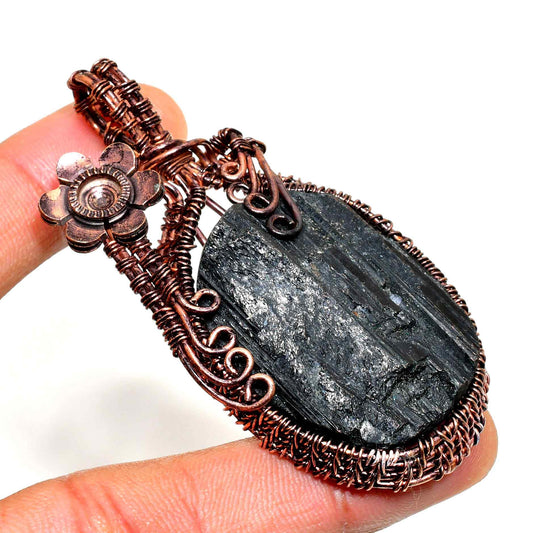 Gaia’s Shield – Tourmaline Copper Pendant