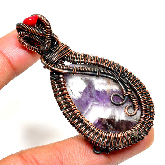 Ezra’s Veil – Mystic Amethyst & Copper Pendant