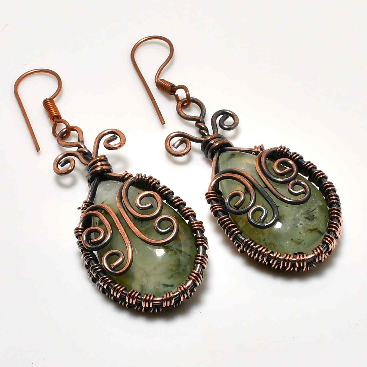 Harmony’s Embrace – Jade & Copper Earrings