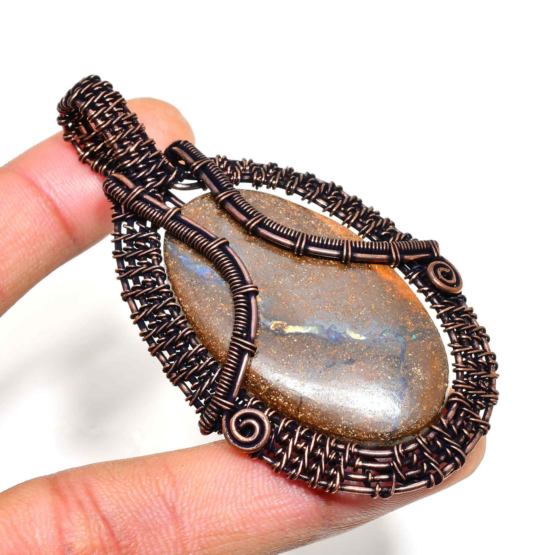 Terra’s Whisper – Labradorite & Copper Pendant