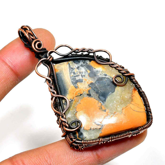 Gaia’s Embrace – Agate & Copper Pendant