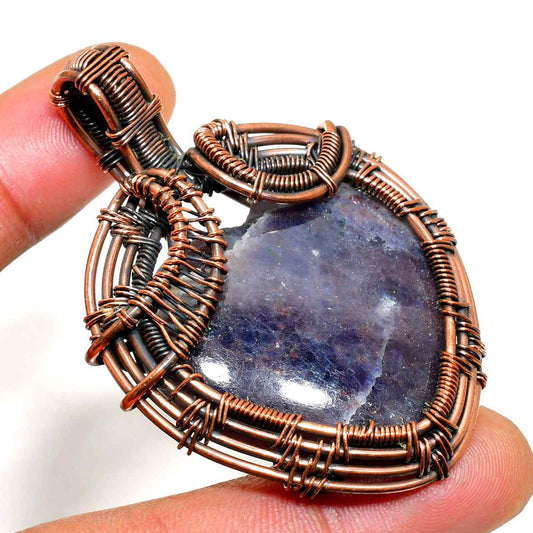 Ezra’s Veil – Oxidized Copper Amethyst Pendant