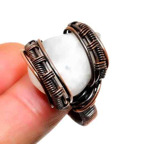 Ezra’s Veil – White Quartz Copper Pendant